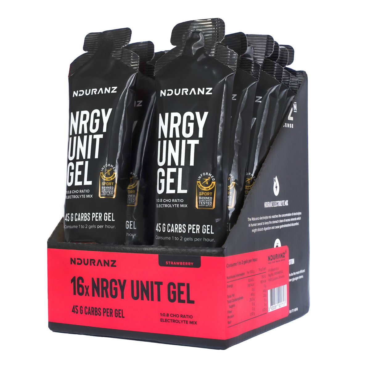 Pack 3x New NRGY UNIT Gels 45gr/CHO